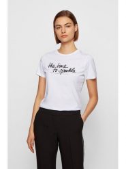 Boss T-Shirt C_Esparkle 50446627 Biały Regular Fit. Białe t-shirty Boss, s, bez wzorów, z bawełny, bez kołnierzyka, bez ramiączek. Za 239.99 zł.