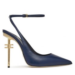 Szpilki Elisabetta Franchi. Niebieskie szpilki Elisabetta Franchi, bez wzorów, bez obcasa, na szpilce, bez zapięcia. Za 1,899.00 zł.
