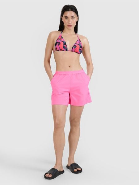 4F Spodenki plażowe damskie - różowe XL. Czerwone szorty 4f, bez wzorów, z elastanu, wakacyjne. W wyprzedaży za 59.99 zł.