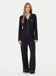 Guess Piżama O5RX08 KCIN2 Czarny. Czarne piżamy Guess, m, z aplikacjami, z syntetyku, bez kołnierzyka, bez ramiączek. Za 349.99 zł.