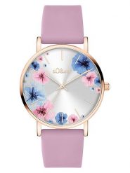 S.Oliver Zegarek kwarcowy w kolorze różowozłoto-fioletowym rozmiar: onesize. Różowe, analogowe zegarki S.Oliver, metalowe. Za 121.99 zł.