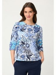 Olsen Bluza w kolorze granatowo-błękitno-białym rozmiar: 44. Białe bluzy Olsen, bez wzorów, bez ramiączek, bez kaptura. Za 98.95 zł.