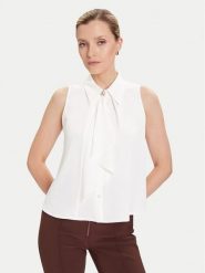 Rinascimento Bluzka CFC0125089003 Biały Regular Fit. Białe bluzki Rinascimento, xs, bez wzorów, z syntetyku, bez kołnierzyka, bez ramiączek. Za 339.99 zł.