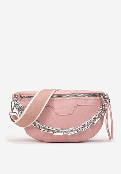 Różowa Nerka Aedothee. Czerwone nerki i saszetki Born2be, bez wzorów, ze skóry, eleganckie, bez dodatków. Za 34.99 zł.