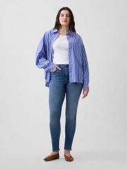 GAP Dżinsy - Skinny fit - w kolorze niebieskim rozmiar: W28. Niebieskie jeansy GAP, bez wzorów, klasyczne, z podwyższonym stanem. Za 101.23 zł.