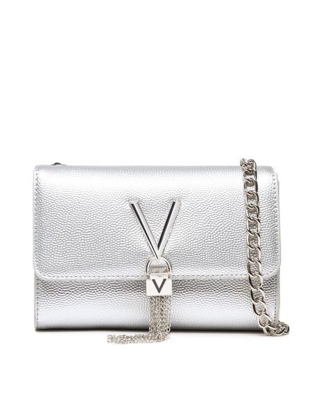 Valentino Torebka Divina VBS1R403G Srebrny. Szare kopertówki Valentino, bez wzorów, ze skóry, wizytowe, bez dodatków. Za 232.99 zł.