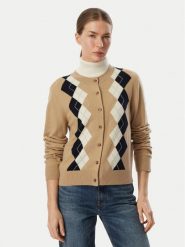 Barbour Kardigan Mariana LKN1823BE93 Beżowy Regular Fit. Brązowe swetry Barbour, bez wzorów, z wełny, bez ramiączek. Za 699.99 zł.