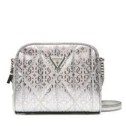 Torebka Guess. Szare listonoszki Guess, z aplikacjami, bez dodatków. Za 349.99 zł.