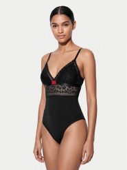 HUGO Body 50570667 Czarny Slim Fit. Czarne body i gorsety Hugo, bez wzorów, z syntetyku, bez ramiączek. Za 349.99 zł.