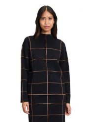 Betty Barclay Sweter w kolorze czarno-pomarańczowym rozmiar: 46. Czarne swetry Betty Barclay, bez wzorów, ze splotem, bez ramiączek. Za 152.26 zł.