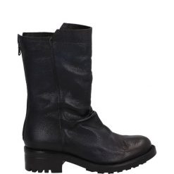 CZARNE BOTKI C823 BUFAL BLACK. Czarne botki Venezia, bez wzorów, ze skóry, bez obcasa, bez zapięcia. Za 359.00 zł.