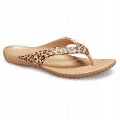 Japonki Dla Dorosłych Crocs Kadee II Leopard Flip. Brązowe japonki Crocs, bez wzorów, z materiału. Za 119.99 zł.