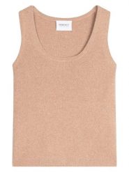 Perfect Cashmere Kaszmirowy top "Vanesia" w kolorze karmelowym rozmiar: XXL. Brązowe topy Perfect Cashmere, xxl, bez wzorów, z kaszmiru, bez kołnierzyka, bez ramiączek. Za 257.92 zł.