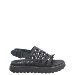 SANDAŁY DAMSKIE SM07 VACCH NERO. Sandały Venezia, bez wzorów, ze skóry, bez obcasa, bez zapięcia. Za 269.00 zł.
