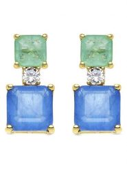 Luxenter Kolczyki-wkrętki z kwarcem rozmiar: onesize. Zielone kolczyki Luxenter, z kwarcem, srebrne. Za 292.20 zł.