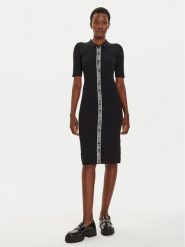 KARL LAGERFELD Sukienka dzianinowa 246W1320 Czarny Slim Fit. Czarne sukienki KARL LAGERFELD, s, bez wzorów, z dzianiny, bez kołnierzyka, bez ramiączek. Za 609.99 zł.