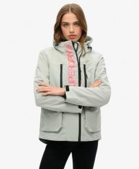Superdry Kurtka z kapturem Windbreaker techniczny slim. Szare kurtki Superdry, bez wzorów, z kapturem. Za 527.50 zł.