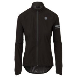 Damska kurtka rowerowa przeciwdeszczowa oddychająca Essential czarna. Czarne kurtki AGU, xl, bez wzorów, z materiału, bez kaptura, rowerowe. Za 452.75 zł.