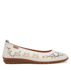 Baleriny Pikolinos. Białe baleriny Pikolinos, bez wzorów, bez obcasa, bez zapięcia. Za 459.99 zł.