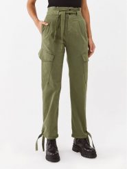 Pinko Spodnie materiałowe 101786 A15L Zielony Regular Fit. Zielone spodnie materiałowe Pinko, bez wzorów, z bawełny. Za 1,809.00 zł.