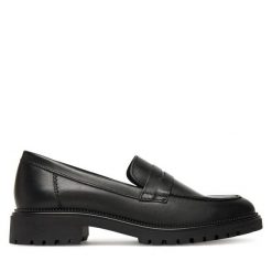 Mokasyny Tamaris. Czarne mokasyny Tamaris, bez wzorów. Za 299.99 zł.