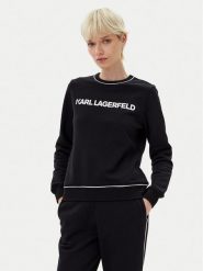 KARL LAGERFELD Bluza A2W20066 Czarny Regular Fit. Czarne bluzy KARL LAGERFELD, xl, bez wzorów, z bawełny, bez kaptura. Za 499.99 zł.