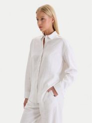Nautica Koszula W126-NALST-1019- 01X Biały Regular Fit. Białe koszule Nautica, m, bez wzorów, ze lnu, bez kołnierzyka, bez ramiączek. Za 139.99 zł.