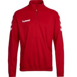 Bluza sportowa dla dorosłych Hummel Core 1/2 Zip Sweat. Czerwone bluzy bez kaptura Hummel, l, bez wzorów, bez kaptura, do piłki nożnej. Za 89.00 zł.