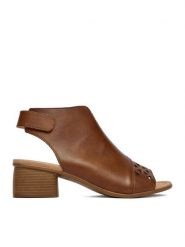 Remonte Sandały CEO-R8772-24 Brązowy. Brązowe sandały Remonte, bez wzorów, ze skóry, bez obcasa, na słupku, bez zapięcia. Za 379.99 zł.