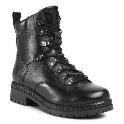 Trapery Lasocki. Czarne traperki Lasocki, bez wzorów, bez obcasa, bez zapięcia. Za 120.99 zł.