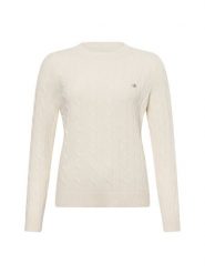 Gant sweter z dzianiny z wełny jagnięcej Kobiety Wełna beżowy, S. Brązowe swetry Gant, s, bez wzorów, z dzianiny, casualowe, bez ramiączek. Za 799.95 zł.