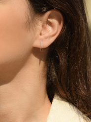 DIAMANTA Złote kolczyki-kreole z diamentami rozmiar: onesize. Szare kolczyki DIAMANTA, z diamentem, złote. Za 1,609.99 zł.