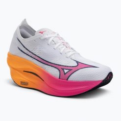 Buty do biegania Mizuno Wave Rebellion Pro 3 w. Białe buty do biegania Mizuno, bez wzorów, bez zapięcia, do biegania, mizuno wave. Za 749.99 zł.