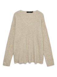 Vero Moda Sweter w kolorze beżowym rozmiar: M. Brązowe swetry Vero Moda, m, bez wzorów, prążkowane, bez ramiączek. Za 91.56 zł.