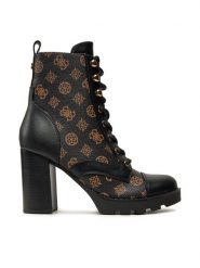 Guess Botki FL8NYD FAL10 Czarny. Czarne botki Guess, z aplikacjami, ze skóry, bez obcasa, na słupku, bez zapięcia. Za 447.00 zł.