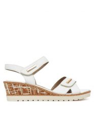 Remonte Sandały CEO-R6266-80 Biały. Białe sandały Remonte, bez wzorów, ze skóry, bez obcasa, na koturnie, bez zapięcia. Za 359.99 zł.