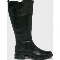 Tamaris - Kozaki. Czarne kozaki Tamaris, z gumy. Za 399.90 zł.