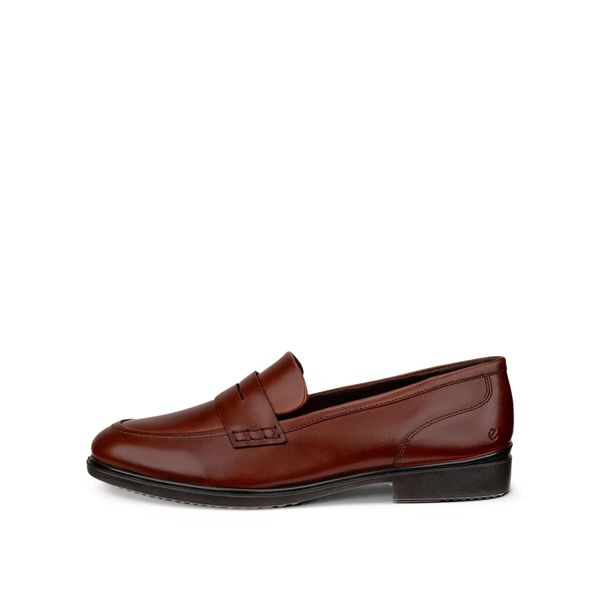 Damskie mokasyny Ecco Dress Classic 15. Brązowe mokasyny ECCO, bez wzorów, ze skóry. Za 471.50 zł.