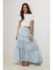 Le Monde du Lin Spódnica w kolorze błękitnym rozmiar: 40/42. Niebieskie spódnice Le Monde du Lin, bez wzorów, z bawełny, maxi. Za 130.99 zł.