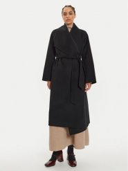 IVY OAK Płaszcz wełniany Carrie Rose IO111048 Czarny Loose Fit. Czarne płaszcze IVY & OAK, na zimę, bez wzorów, z wełny, bez kaptura. Za 2,249.00 zł.