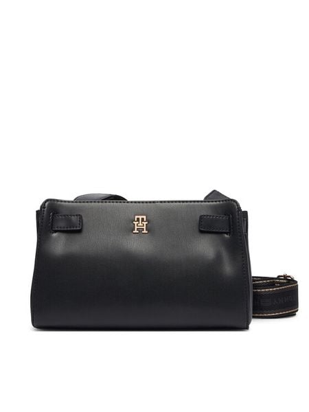 Tommy Hilfiger Torebka Th Joy Crossover AW0AW19065 Czarny. Czarne listonoszki Tommy Hilfiger, bez wzorów, ze skóry, bez dodatków. Za 418.99 zł.