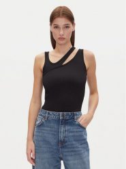 HUGO Top Datrus 50537044 Czarny Slim Fit. Czarne topy Hugo, xl, bez wzorów, z syntetyku, bez kołnierzyka, bez ramiączek. Za 199.99 zł.