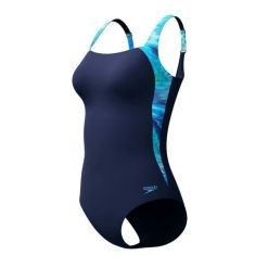 Strój kąpielowy damski Speedo Print Luna Lustre. Niebieskie stroje jednoczęściowe Speedo, bez wzorów, sportowe. Za 280.49 zł.