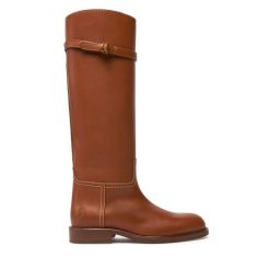 Kozaki Polo Ralph Lauren. Brązowe kozaki Polo Ralph Lauren, bez wzorów, bez obcasa, na płaskiej podeszwie, bez zapięcia. Za 1,799.00 zł.