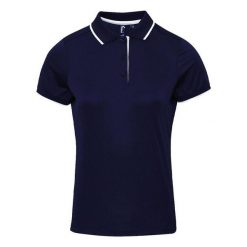 Damska Koszulka Polo Coolchecker W Kontrastowym Kolorze. Białe t-shirty sportowe PREMIER, l, bez wzorów, bez ramiączek. Za 80.99 zł.
