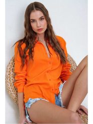 Trend Alacati Bluzka w kolorze pomarańczowym rozmiar: 36. Pomarańczowe bluzki Trend Alacati, bez wzorów, z bawełny, bez kołnierzyka, bez ramiączek. Za 57.45 zł.