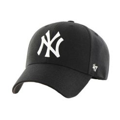 Czapka z daszkiem dla dorosłych 47 Brand New York Yankees MVP Cap. Czarne czapki z daszkiem 47 Brand, bez wzorów, z materiału, sportowe. Za 109.99 zł.