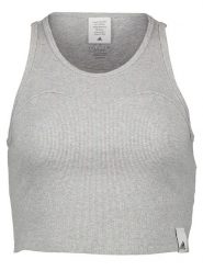 Adidas Top w kolorze szarym rozmiar: S. Szare topy adidas, s, bez wzorów, z bawełny, bez kołnierzyka, bez ramiączek. Za 87.19 zł.