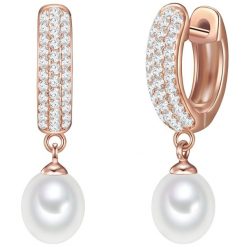 Valero Pearls Srebrne kolczyki kreole srebro wysokiej próby Cyrkonia Perła hodowlana słodkowodna srebrny Kolczyki koła 1 ct Damski. Szare kolczyki Valero Pearls, z cyrkonią, pozłacane. Za 419.99 zł.