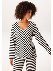 Aniston Bluza w kolorze czarno-białym rozmiar: 48. Białe bluzy Aniston, bez wzorów, bez ramiączek, bez kaptura. Za 130.99 zł.